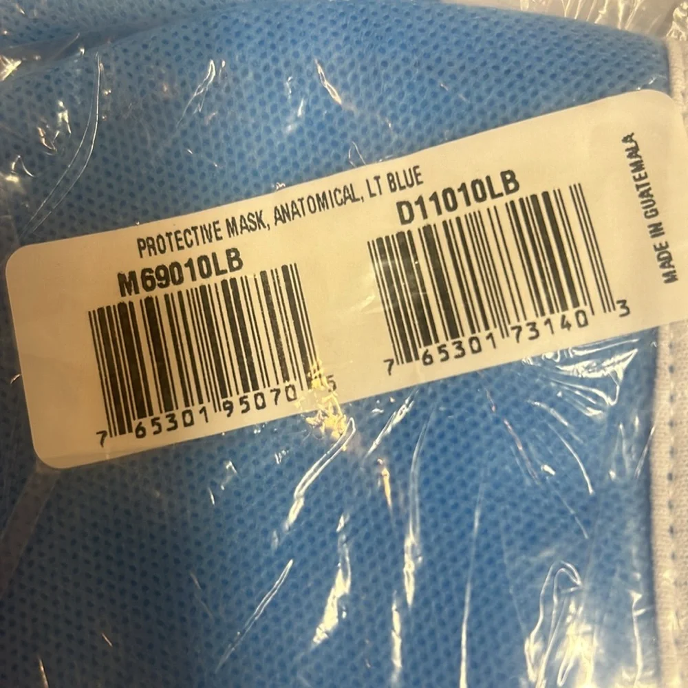 Protective Mask Blue and White Anatomical Pack of 36